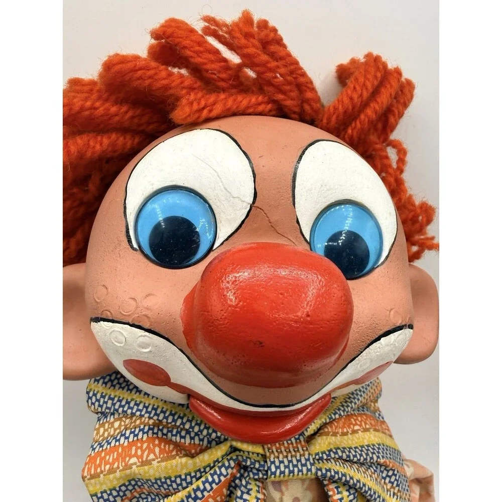 Vintage 70s Early Pelham Clown Ventriloquist Doll Puppet 26” Harrods London